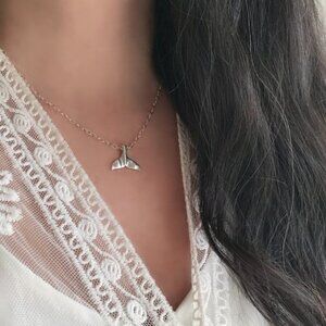 Sterling Silver Mermaid Tail Necklace Mermaidcore - 18 Inch Chain